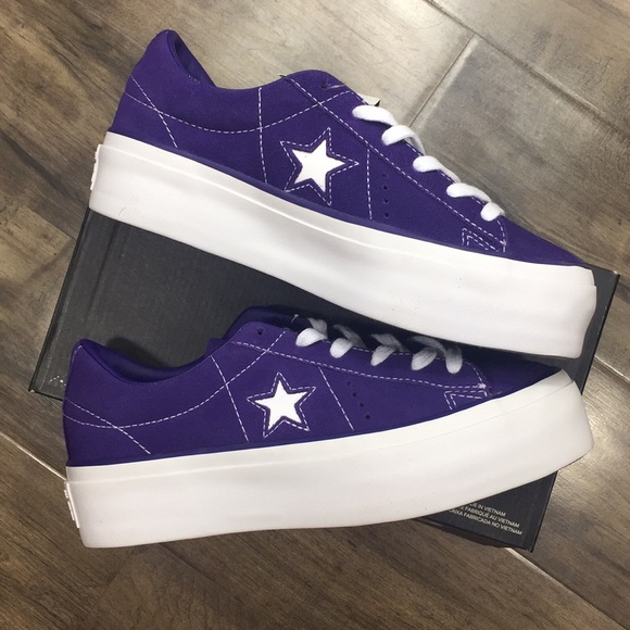 purple one star converse platform